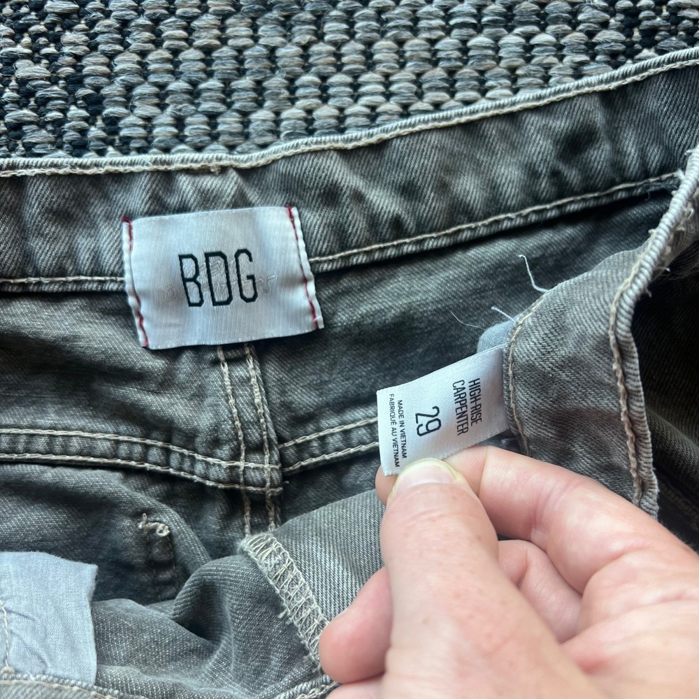 BDG Pants Womens 29 Gray High Rise Straight Leg Utility Workwear Carpenter Jeans - Picture 4 of 8